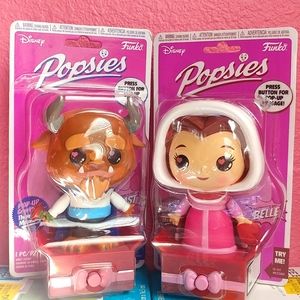 NWT Set of 2 Beauty & The Beast Popsies Valentines Belle Beast Funko Pop Disney